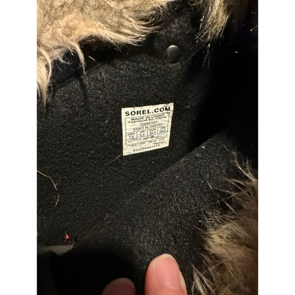 Sorel Waterproof Snow Boots Women's Size 7.5 Gray Fur Lined Winter Warm - Picture 7 of 7